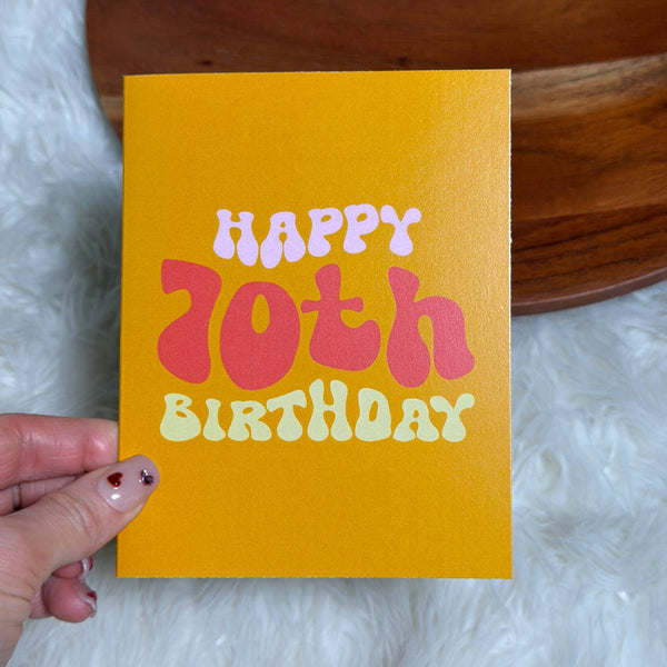 Happy 70th Birthday Groovy Milestone Birthday Greeting Card