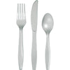 Shimmering Silver Assorted Plastic Cutlery, 24pk