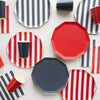 Cherry Red Signature Cabana Stripe Dinner Plates, 8pk