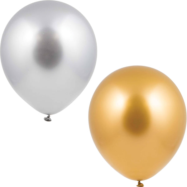 Gold and Silver Balloons, 12pk
