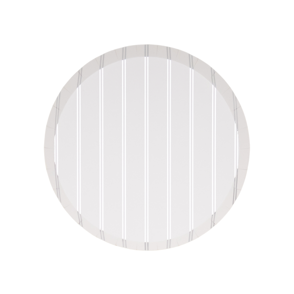 Silver Signature Stripe Dessert Plates, 8pk
