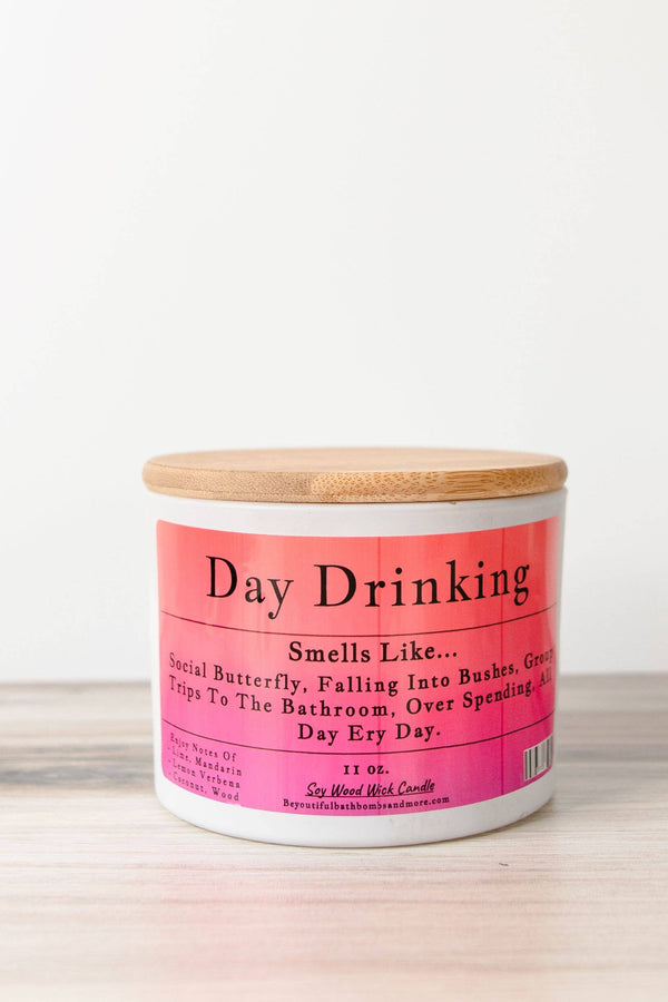 Day Drinking Conversation Wood Wick Candle