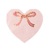 Petal Pink Bow Heart Dinner Napkins, 20pk