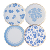 Belle Blue Elegant Floral Dessert Plates, 8pk
