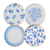 Belle Blue Elegant Floral Dessert Plates, 8pk