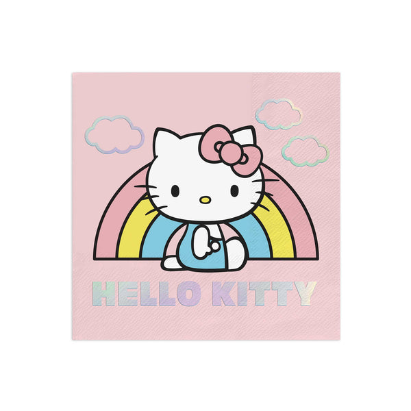 Hello Kitty Rainbow Skies Dessert Napkins, 16pk