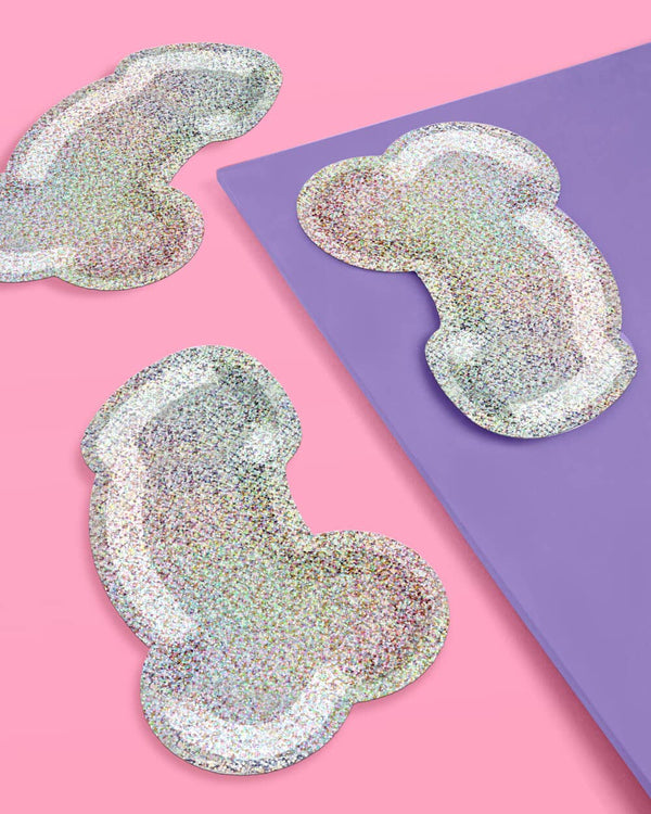 Penis Foil Party Plates, 25pk