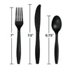 Black Assorted Plastic Cutlery, 24pk