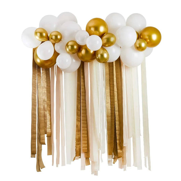 Gold Metallic Balloon & Streamer Kit