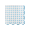 Elegant Sky Blue Gingham Dinner Napkins, 20pk