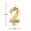 Gold Number 2 Candle