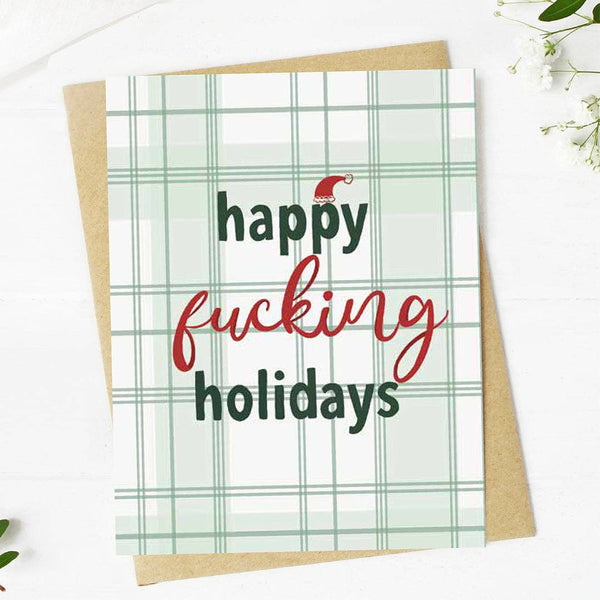 "Happy fucking holidays" ChristmasGreeting Card