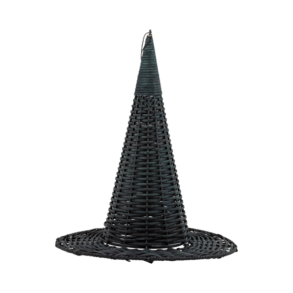 Natural Rattan Witch Hat - 15"