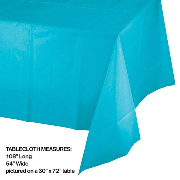 Bermuda Blue Plastic Tablecloth, 1pk