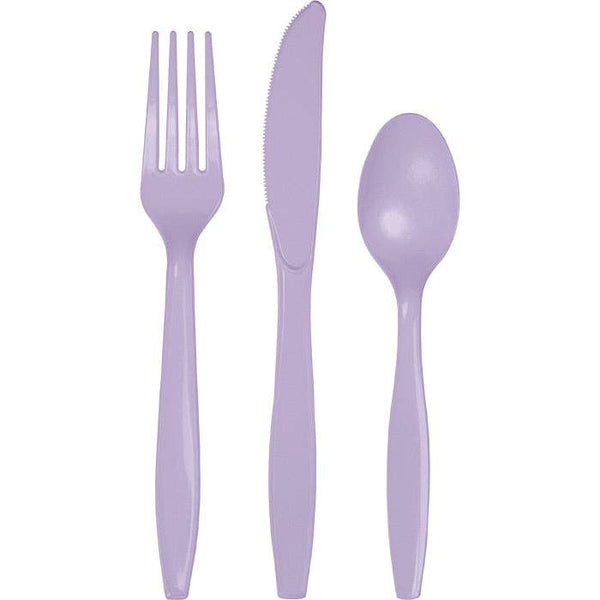 Luscious Lavender Assorted Plastic Cutlery, 24pk