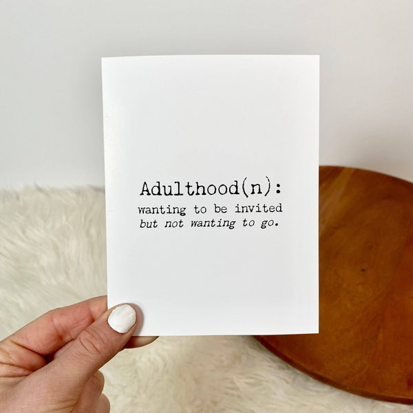 Definition Of Adulthood Funny BirthdayGreeting Card