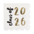 Foiled Class of 2026 Scallop Cocktail Napkins, 18pk