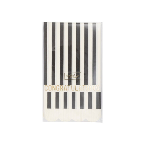 Congratulations Fringe Scalloped Paper Dinner Napkin, 18pk