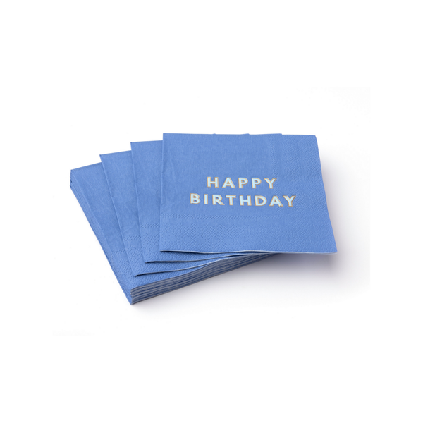 Palisades Blue Signature Happy Birthday Dessert Napkins, 20pk