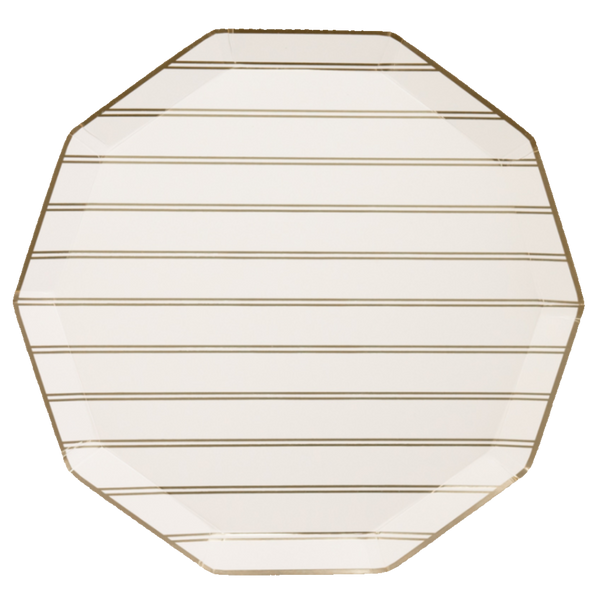 Gold Signature Stripe Dinner Plates, 8pk