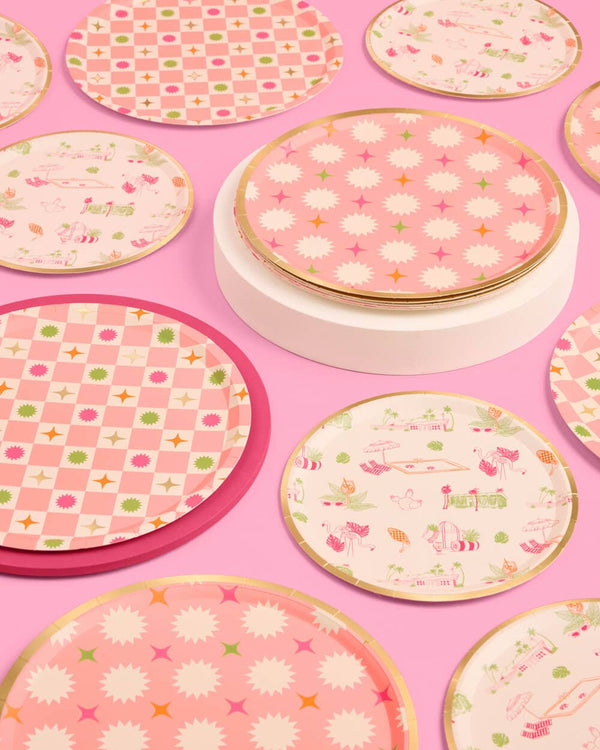 Palm Royale Dinner & Dessert plates, 16 of each