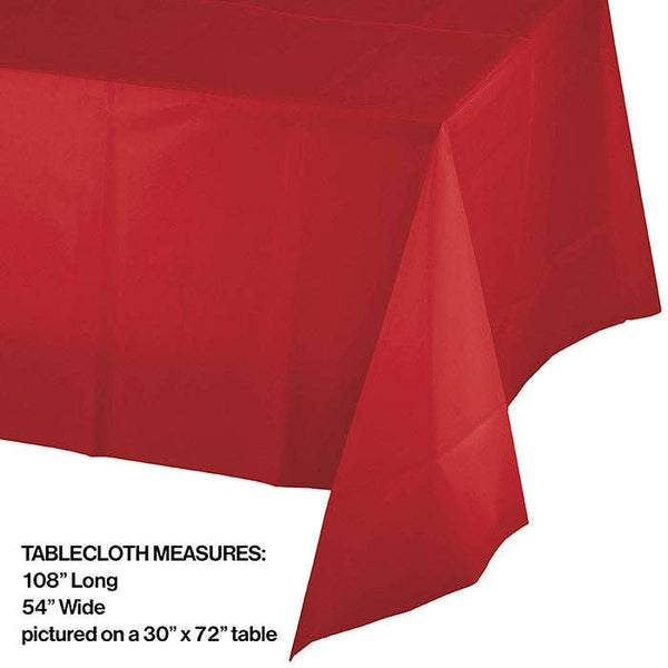 Classic Red Plastic Tablecloth, 1pk