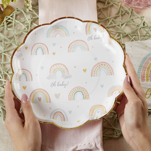 Boho Rainbow Baby Dinner Plates, 16pk