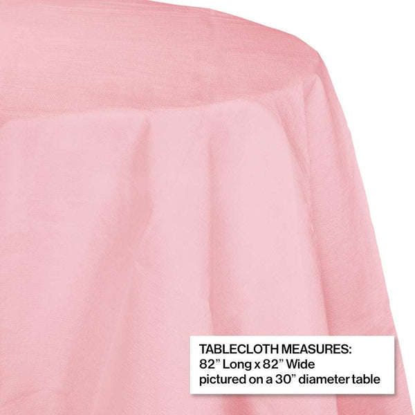 Classic Pink Round Paper 82 in Table Cover