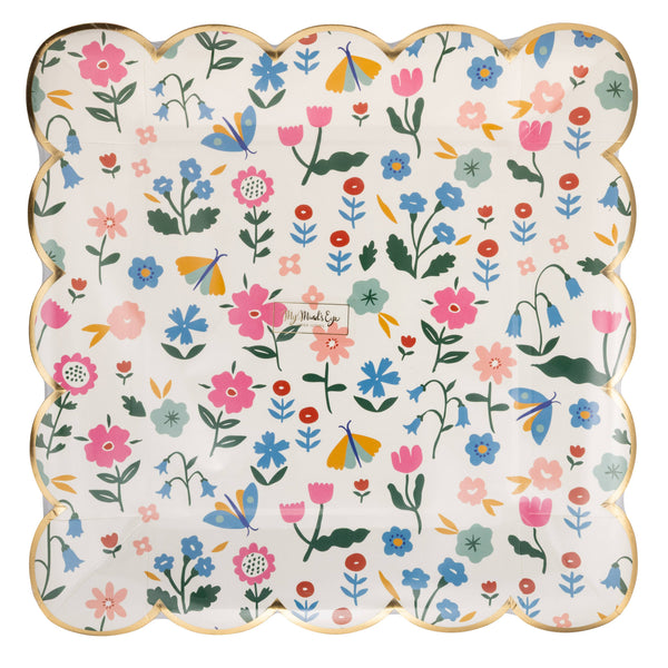 Floral Pattern Plate, 8pk