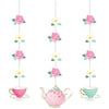 Floral Tea Party Hanging Decorations, 3pk
