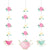 Floral Tea Party Hanging Decorations, 3pk