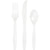 White Assorted Plastic Cutlery, 24pk