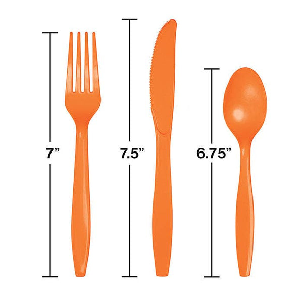 Sunkissed Orange Assorted Plastic Cutlery, 24pk