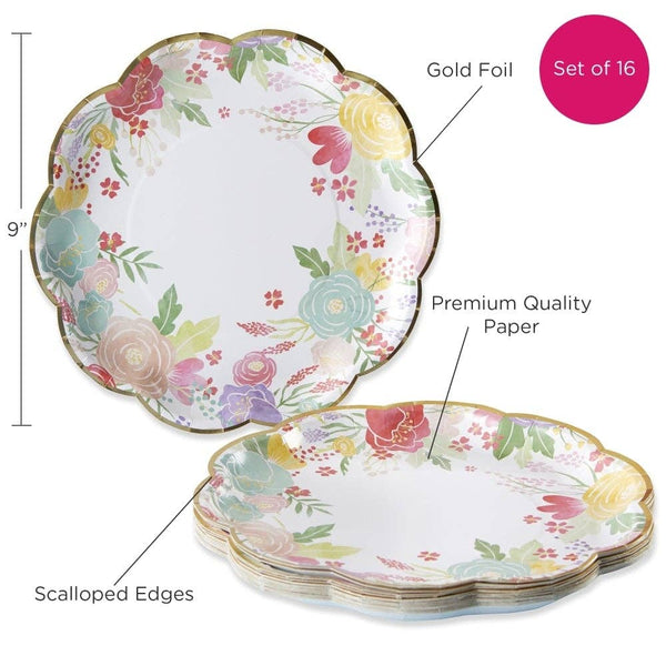 Garden Blooms Dinner Plates, 16pk