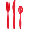 Classic Red Assorted Cutlery, 24pk