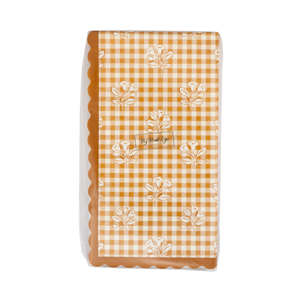 Rust Gingham Block Print Dinner Napkins, 20pk