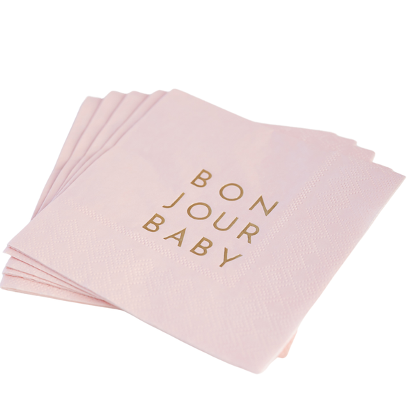 Bonjour Baby Petal Pink Dessert Napkins, 20pk