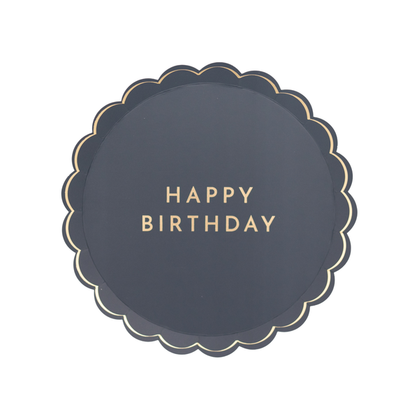 Navy Happy Birthday Dessert Plates, 8pk