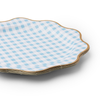 Elegant Sky Blue Gingham Dinner Plates, 8pk