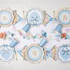 Elegant Floral and Stripe Dinner Plates, 8pk