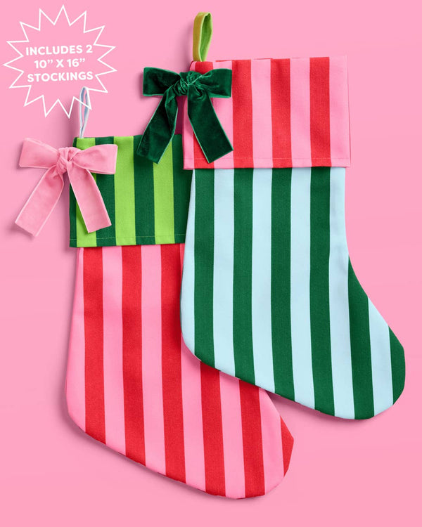 Striped Stocking Set, 2pc