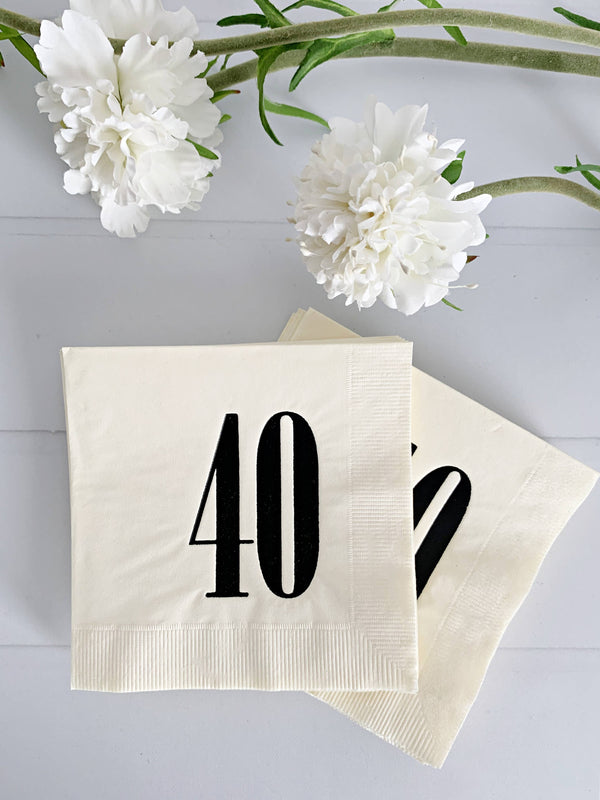 40th Birthday or Anniversary Napkins, 16pk