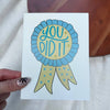 "You did it" Congratulations Ribbon Greeting Card