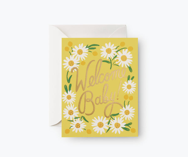 Daisy Welcome Baby Greeting Card