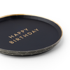 Black Noir Happy Birthday Dessert Plates, 8pk