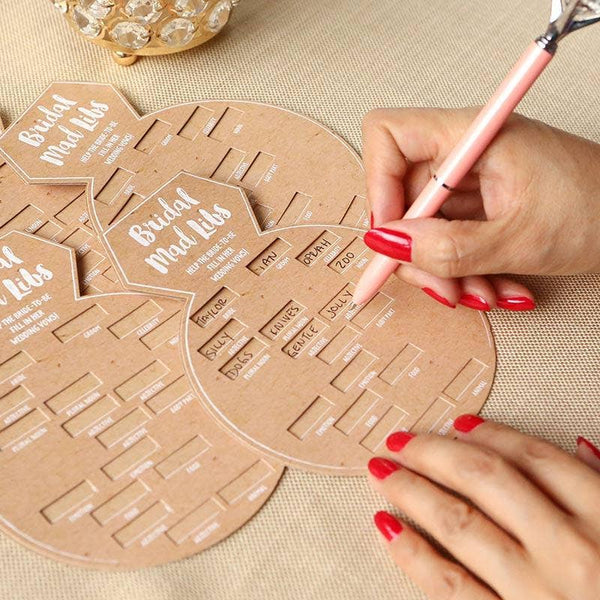 Kraft Bridal Shower Game Card - Ring Shape Set of 50