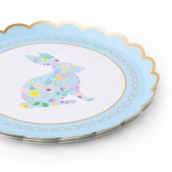 Easter Bunny Pastel Floral Dessert Plates, 8pk