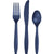 Navy Assorted Plastic Cutlery, 24pk