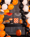 Orange & Black Striped 10" Paper Plate Set, 8pk