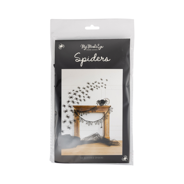Glittered Wall Spiders set of 50